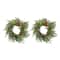 Glitzhome® 14"D Christmas Mini PE Wreath with Pinecones and Red Berries Set